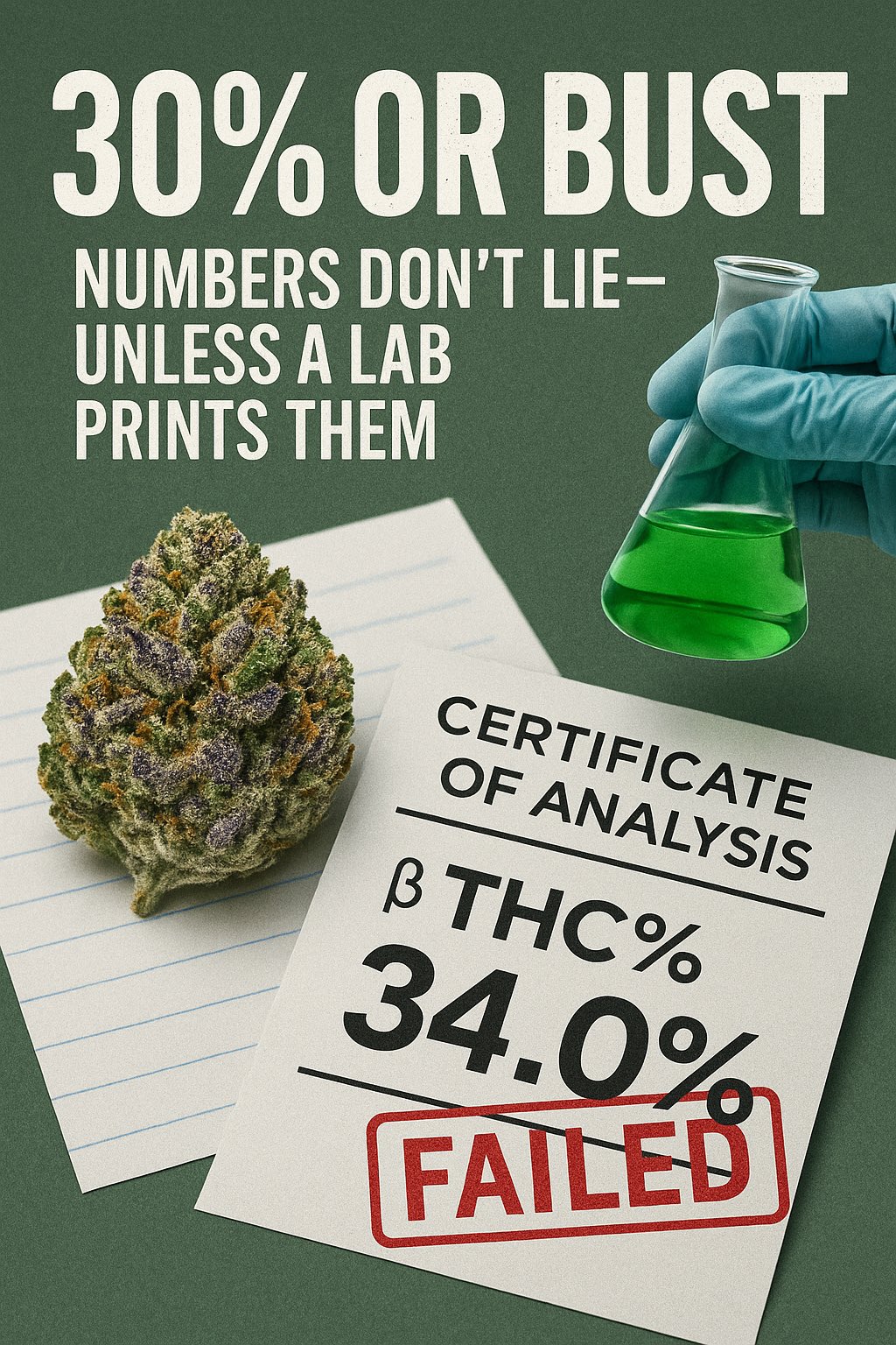 30% THC or Bust  Numbers don’t lie—unless a lab prints them.