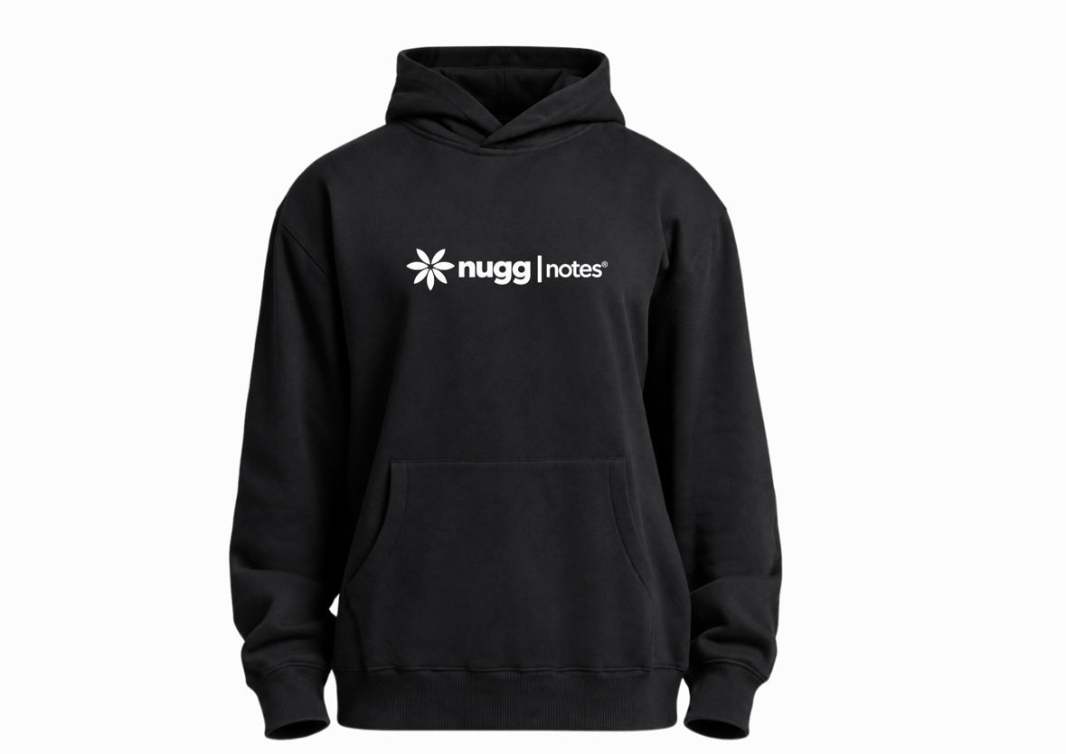 nuggnotes Founder's Edition hoodie, black, front