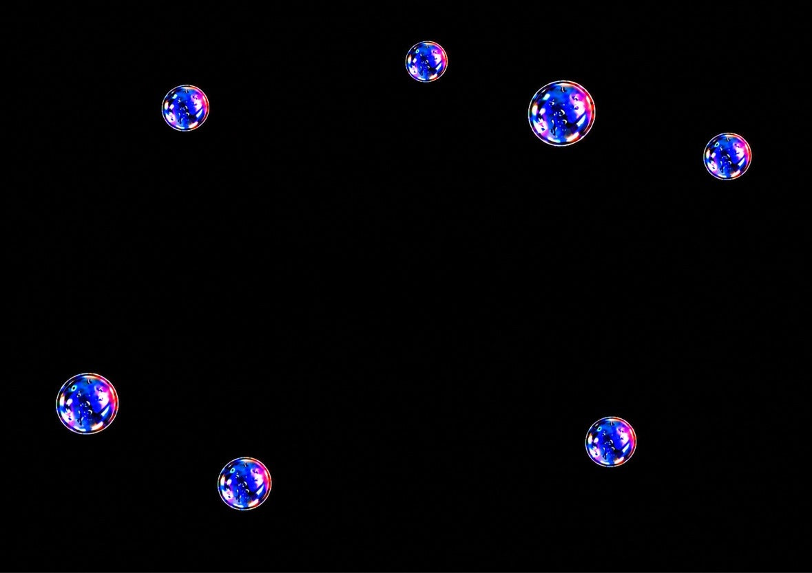 galaxy orbs on black pattern